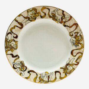 American Atelier Heavenly Hosts Decorative Plate 8" - Cherub & Ribbon Design